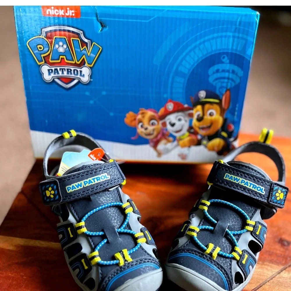 Paw Patrol Boys Navy Blue Closed Toe Sandals Toddler Size 9 New